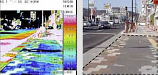 サーモグラフィーによる表面温度測定状況
