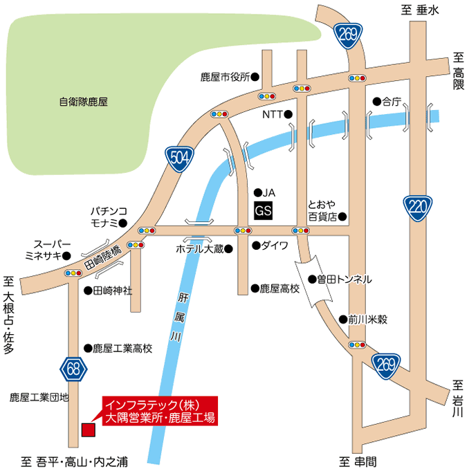 鹿屋工場地図