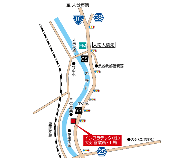 大分工場地図