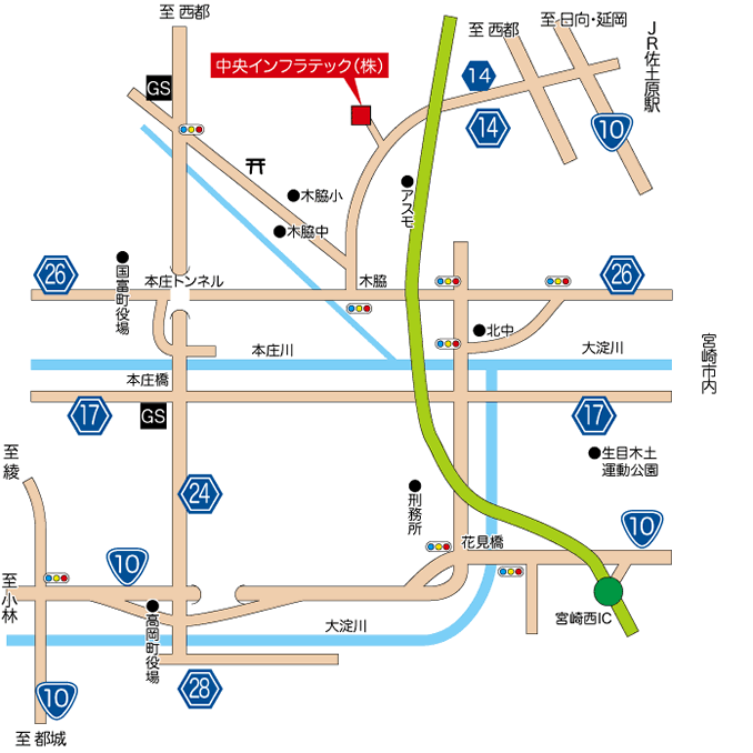 中央インフラテック地図